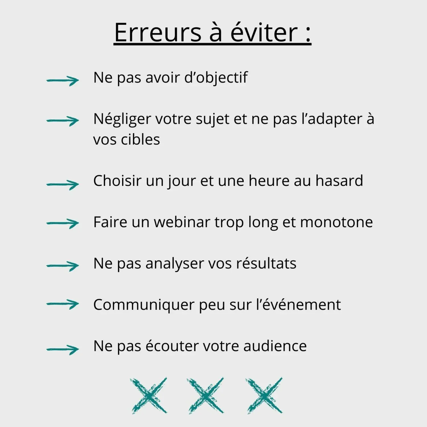 Les erreurs à éviter - webinaire 