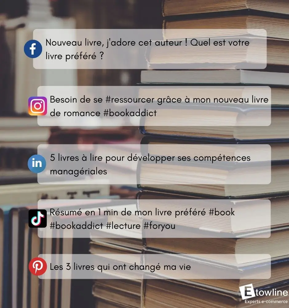 Exemple contenu réseaux sociaux - livres