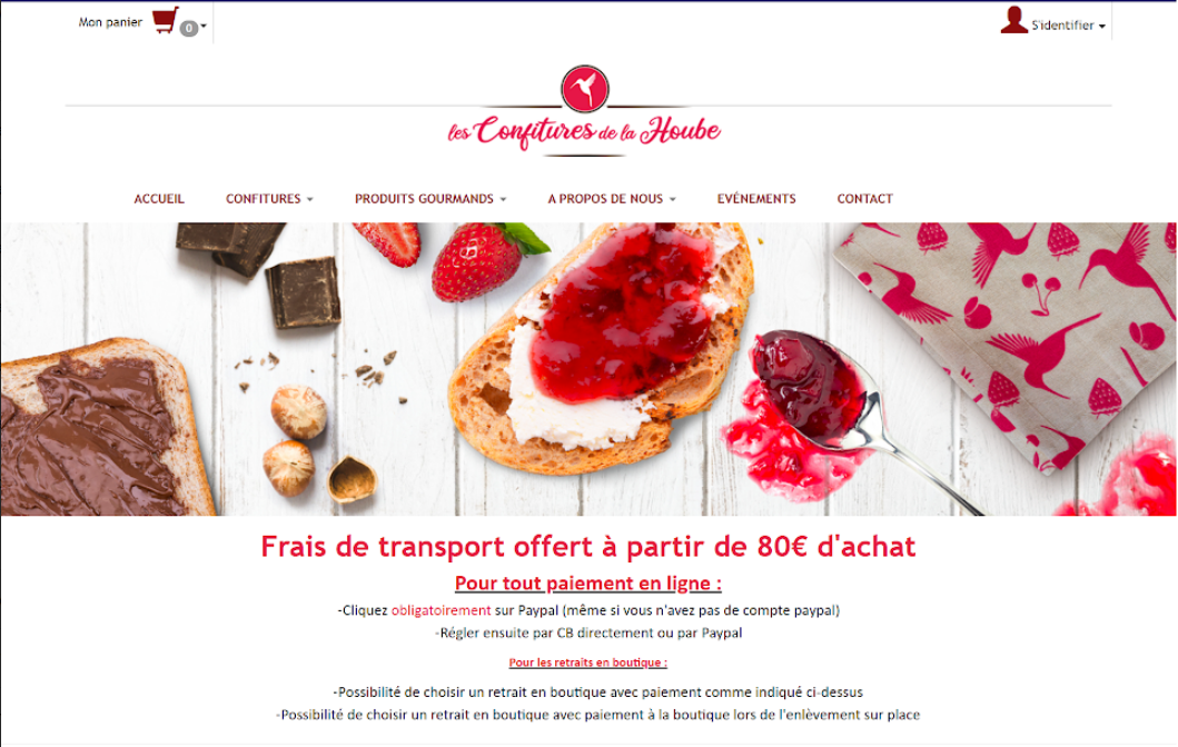 homepage ancien site confiture de la hoube