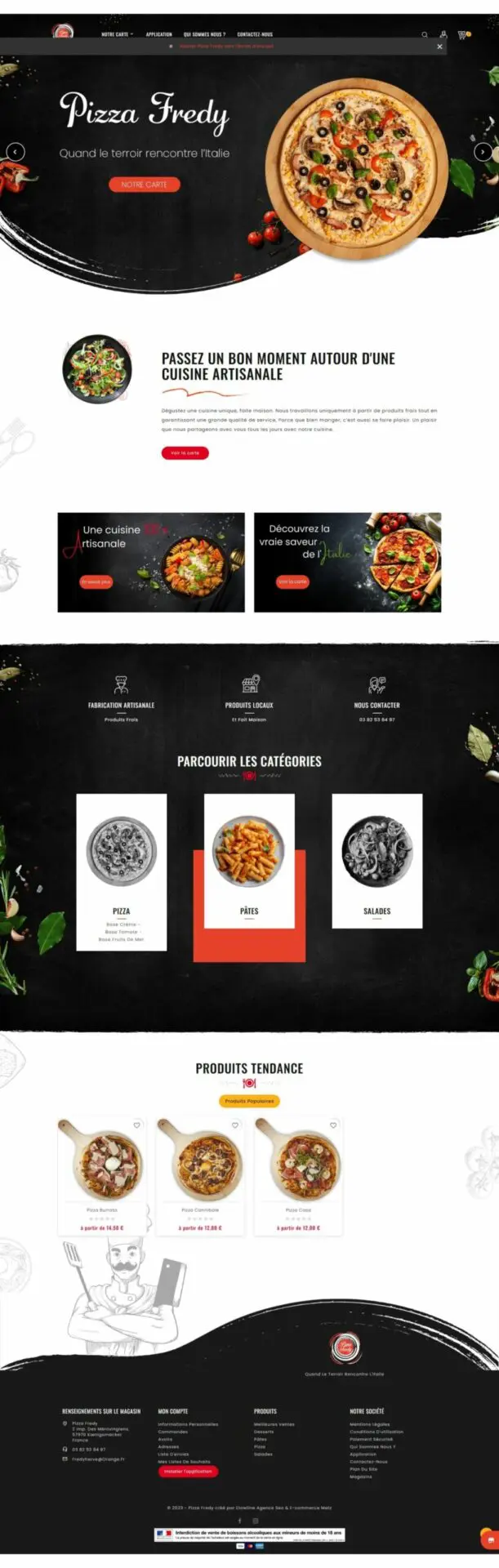 Nouveau site refonte pizza fredy-Etowline